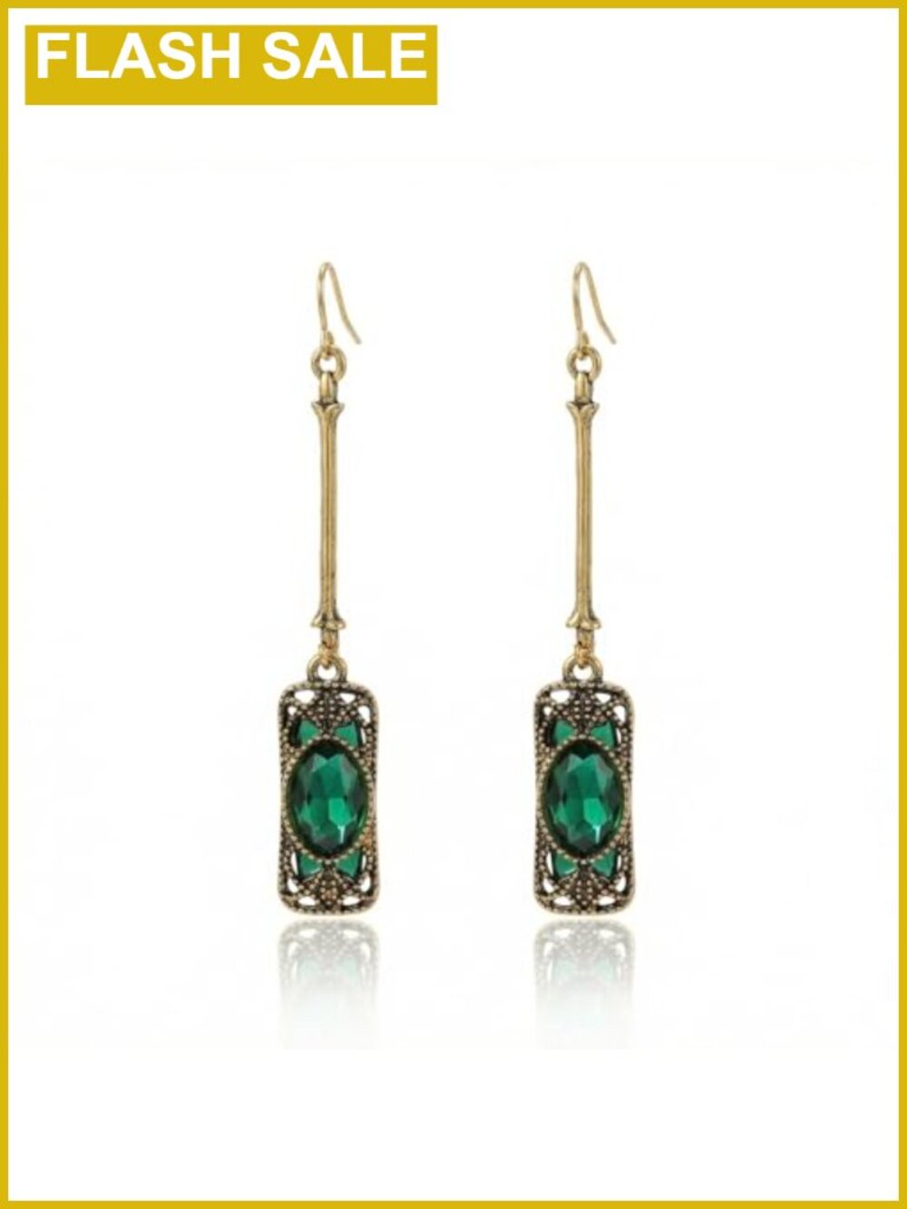 Vintage Victorian Style Dangle Earrings Antique Gold Plated Bronze Metal
